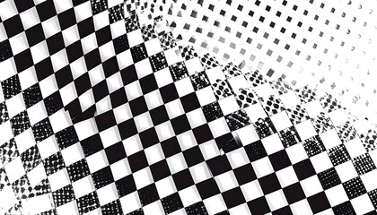 Abstract checkered flag design with textured overlay