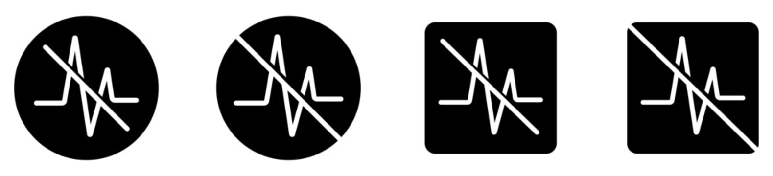 ANC system icon, Noise Reduction icons set on white background. Noise Reduction concept icon. Active noise cancelling signs collection. Sound reduction off symbol set. Vector illustration