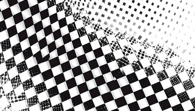 Abstract checkered flag design with textured overlay