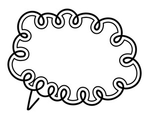 シンプルな二重線の吹き出し　雲形