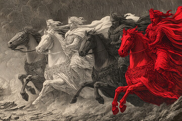 Four Horsemen of the Apocalypse – Christian Biblical Prophecy Illustration