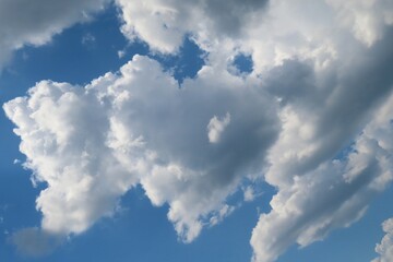 Heart shape cloud in blue sky background, natural cloudscape