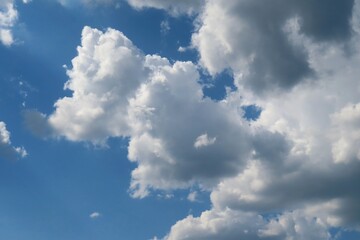 Heart shape cloud in blue sky background, natural cloudscape