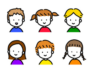 いろいろ子供セット　上半身イラスト