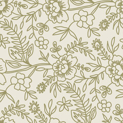 seamless floral pattern with soft color