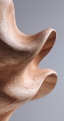 Abstract wood sculpture, studio shot, swirling texture, grey background, home decor