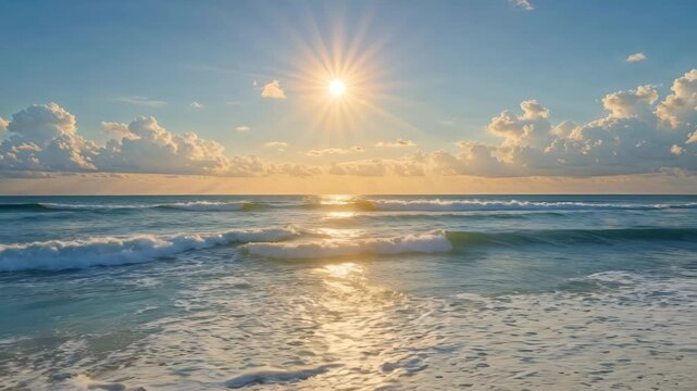 Sunlight Sparkles on Ocean Waves for a Perfect Vacation Experience