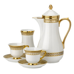 antique tea set with teapot