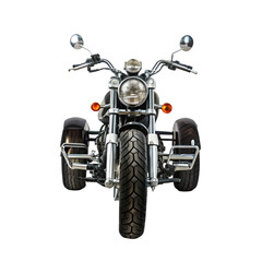 Powerful Trike: Front View of a Three-Wheeled Motorcycle