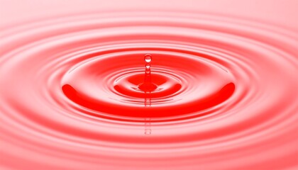 Crimson fluid dynamics: a single droplet creates concentric waves in a red liquid surface