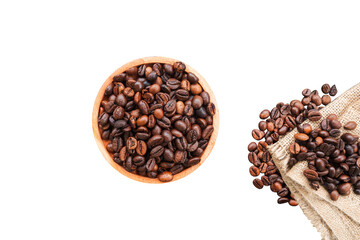 coffee beans in a wooden bowl