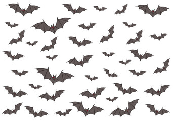 Flying Bats Swarm Pattern – Spooky Halloween Seamless Background