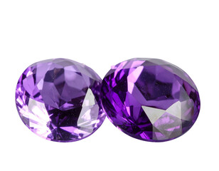 Amethyst Facial Roller with Dual Stones and Mirror Reflection, Isolated PNG