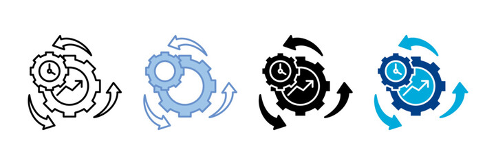  Efficiency  Icon Set Multiple Style Collection