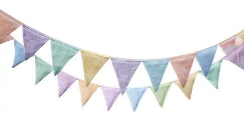 Obraz premium Multicolor party bunting isolated in a transparent background is a perfect decoration for special occasions like birthdays, marriage anniversaries, Valentine's Day, and New Year's celebrations