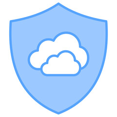 Cloud Protection Blue Icon