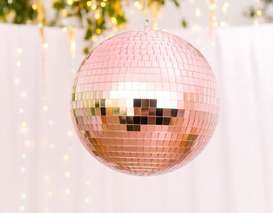 Pink disco ball, soft lighting