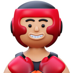 3d cartoon character of boxer player