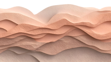 Layered paper landscape, isolated on transparent background