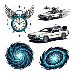 Futuristic Sports Car with Energy Swirl