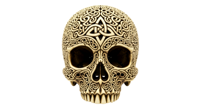 celtic knot skull intricate design for gothic halloween tattoo art