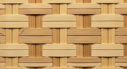 Close up of a woven bamboo texture background with natural material