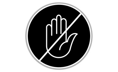 止まれ標識の線画イラスト素材アイコン