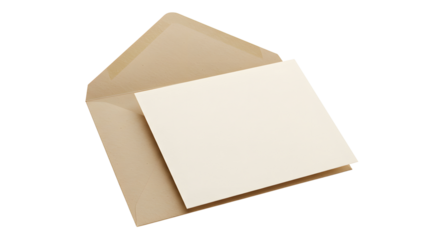 Minimal blank card with craft paper envelope for invitations