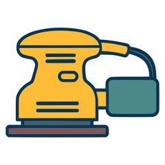 electric sander hand tool flat color vector illustration template design