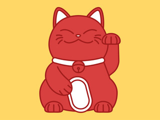 Maneki neko icon. Asian culture vector icon. Flat illustration concept.