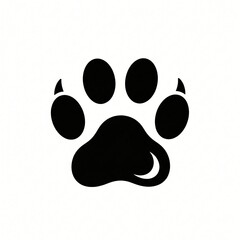 Black Silhouette Paw Print Animal Track Graphic Design Pet Footprint Icon