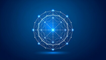 Abstract sphere of interconnected lines and points
