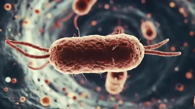 Bacteria Microscopic Closeup View.