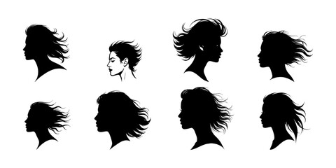 vector illustration of a woman head silhouette