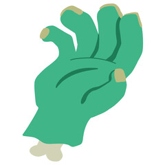 Zombie Hand Flat Vector – Halloween Horror Clipart