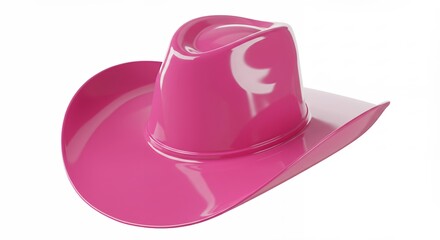 Pink cowboy hat with white design