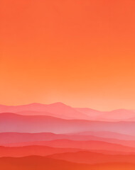 Red Pink Orange Sunset Mountain Landscape Panorama