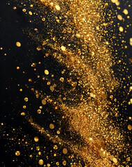 Fototapeta premium Abstract Gold Glitter on Black Background