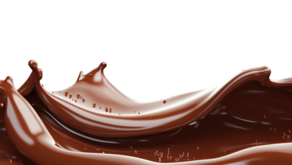 Chocolate spalsh isolated for packaging design. White or transparent background. .