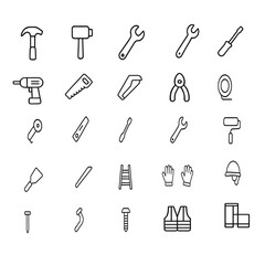 Modern construction industry icons for building and development projects