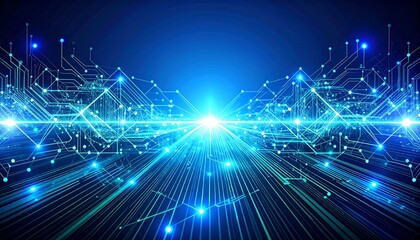 Futuristic abstract technology background with circuits and light rays