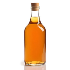 A pourable glass bottle of rich, sweet date syrup, deep amber in color.