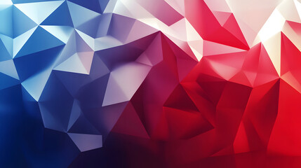 Fototapeta premium Abstract Red Blue White Polygonal Background Texture