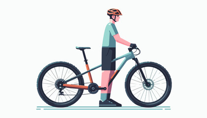 Obraz premium flat illustration of a person riding a bicycle