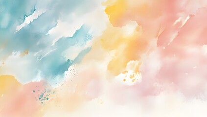 Fototapeta premium Watercolor, colorful pastel color splash background isolated on a white background. Watercolor splashes and stains.