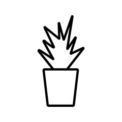 line icon potted plant design vector illustration
