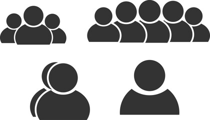 group man icon. team of employees or person symbol. simple squad avatar for app, ui, website, design element. transparent png and vector illustration.