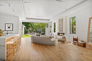 Contemporary luxury home with open layout, designer finishes, and seamless indoor-outdoor living