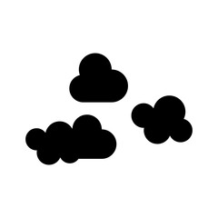 solid clouds icon black and white design vector
