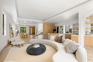 Contemporary luxury home with open layout, designer finishes, and seamless indoor-outdoor living